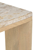 Temple &amp; Webster Misha Rectangle Mango Wood &amp; Marble Coffee Table