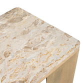 Temple &amp; Webster Misha Rectangle Mango Wood &amp; Marble Coffee Table