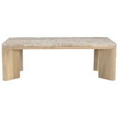 Temple &amp; Webster Misha Rectangle Mango Wood &amp; Marble Coffee Table