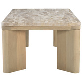Temple &amp; Webster Misha Rectangle Mango Wood &amp; Marble Coffee Table