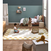 Temple &amp; Webster Reign Check Machine Washable Rug