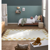 Temple &amp; Webster Reign Check Machine Washable Rug