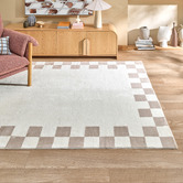 Temple &amp; Webster Reign Check Machine Washable Rug