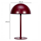 Temple &amp; Webster Teo Red Iron Mushroom Table Lamp