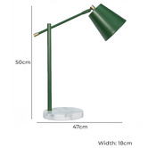 Temple &amp; Webster 50cm Olive Jayce Marble &amp; Metal Desk Lamp