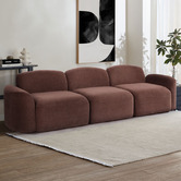 Temple &amp; Webster Cami 4 Seater Chenille Modular Sofa &amp; Ottoman Set