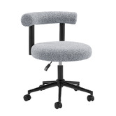 Temple &amp; Webster Hannon Boucle Office Chair &amp; Brianna 3 Drawer Desk Set