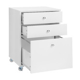 Temple &amp; Webster White Twin Lakes 3 Drawer Filing Cabinet