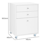 Temple &amp; Webster White Twin Lakes 3 Drawer Filing Cabinet