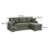 Temple &amp; Webster Darcy 3 Seater Sofa Bed with Reversible Chaise