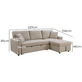 Temple &amp; Webster Darcy 3 Seater Sofa Bed with Reversible Chaise