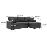 Temple &amp; Webster Darcy 3 Seater Sofa Bed with Reversible Chaise