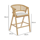 Temple &amp; Webster 65cm Shun Rattan &amp; Beech Wood Bar Stool
