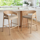 Temple &amp; Webster 64.5cm Mattia Curved Back Solid Bar Stool