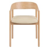 Temple &amp; Webster Mattia Curved Back Solid Beech Wood Dining Chair