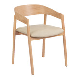 Temple &amp; Webster Mattia Curved Back Solid Beech Wood Dining Chair