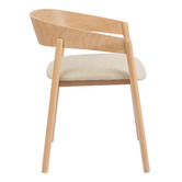 Temple &amp; Webster Mattia Curved Back Solid Beech Wood Dining Chair