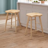 Temple &amp; Webster 66cm Sella Beech Wood Bar Stool