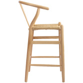 Temple &amp; Webster 66cm Hans Wegner Wishbone Replica Solid Beech Wood Bar Stool
