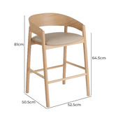 Temple &amp; Webster 64.5cm Mattia Curved Back Solid Bar Stool