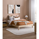 Temple &amp; Webster Whitewash Beckham Pine Wood Bed Base
