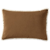 Temple &amp; Webster Orlena Fringed Rectangular Velvet Cushion