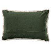 Temple &amp; Webster Orlena Fringed Rectangular Velvet Cushion