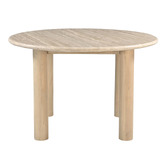 Temple &amp; Webster Asha Mango Wood &amp; Travertine Dining Table