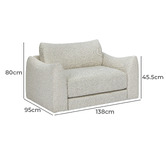 Temple &amp; Webster Aldo 1.5 Seater Oversized Single Boucle Sofa Bed