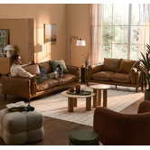 Temple &amp; Webster Terry Premium Genuine Leather Sofa