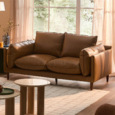 Temple &amp; Webster Terry Premium Genuine Leather Sofa