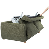 Temple &amp; Webster Henry Premium 3 Seater Queen Chenille Sofa Bed