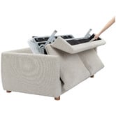 Temple &amp; Webster Henry Premium 3 Seater Queen Chenille Sofa Bed