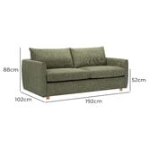 Temple &amp; Webster Henry Premium 3 Seater Queen Chenille Sofa Bed
