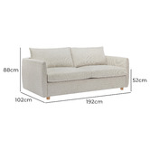Temple &amp; Webster Henry Premium 3 Seater Queen Chenille Sofa Bed