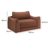 Temple &amp; Webster Aldo 1.5 Seater Oversized Single Boucle Sofa Bed