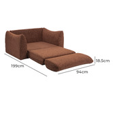 Temple &amp; Webster Aldo 1.5 Seater Oversized Single Boucle Sofa Bed