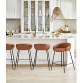 Temple &amp; Webster 64.5cm Elsa Upholstered Barstools