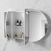 Temple &amp; Webster Belmont II 1200mm Double Vanity Package with Oval Shaving Cabinet