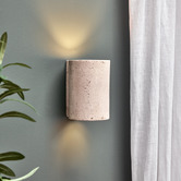 Temple &amp; Webster Lena Travertine-look Wall Sconce