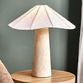 Temple &amp; Webster Totti Travertine-Look Table Lamp