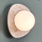 Temple &amp; Webster Terra Travertine-Look Stone Wall Sconce