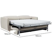 Temple &amp; Webster Henry Premium 3 Seater Queen Chenille Sofa Bed