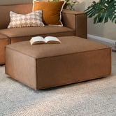 Temple &amp; Webster Russo Faux Leather Ottoman