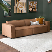 Temple &amp; Webster Russo 3 Seater Faux Leather Sofa