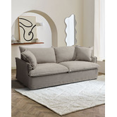 Temple &amp; Webster Softy Premium 3 Seater Queen Slipcover Sofa Bed