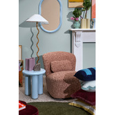 Temple &amp; Webster Monty Boucl&eacute; Swivel Armchair