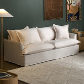 Temple &amp; Webster Softy Premium 3 Seater Queen Slipcover Sofa Bed