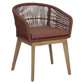 Temple &amp; Webster Rust Laguna Rope Outdoor Dining Chair