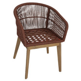 Temple &amp; Webster Rust Laguna Rope Outdoor Dining Chair